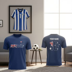 Set di Maglie da Calcio Ispirate all'Australia con Nome e Numero Personalizzati, Maglie per Tifosi per il Giorno della Partita, Accessori Personalizzabili - Product Image 3