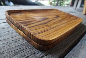 Plato de madera rectangular de tamaño personalizado al mejor precio, bandeja de comida rústica ecológica para servir comida decorativa - Product Image 4