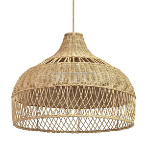 Lampe en rotin de style personnalisé OEM suspension lampes en osier lampes suspendues abat-jour en bambou abat-jour en rotin lampe murale en rotin - Product Image 5