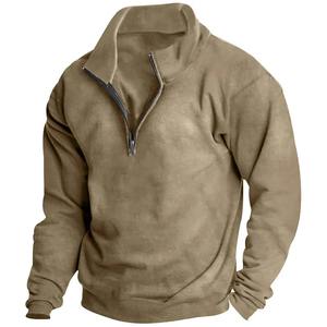Sudaderas nuevas de algodón 100% de alta calidad, sudadera elegante con cremallera para hombre, camisas transpirables con hombros caídos personalizadas para hombre - Product Image 2