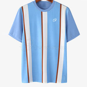 T-shirt décontracté pour homme, haute qualité, couleur personnalisée, léger, respirant, motif uni, matière polyester/coton, OEM - Product Image 1