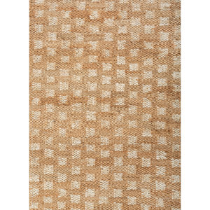 พรมทอมือลายเรขาคณิตสีเบจและสีน้ำตาลจากเส้นใยปอกระเจาและป่าน รุ่น Nomadic Threads สำหรับห้องนั่งเล่นและทางเดินในบ้าน-PDJT-725 - Product Image 3