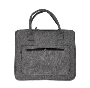 11-15 Inch Felt Bag Laptop Sleeve Case Protective Bag Portable Notebook Zipper Closure Pocket Handbag Waterproof