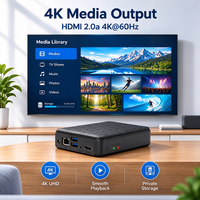 Penyimpanan Cloud Pribadi NAS Server Penyimpanan Terhubung Jaringan Cloud Rumah Berbagi File Akses Jarak Jauh 1GbE USB 3.0 Server Media 4K