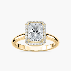 แหวนหมั้นเพชรทรงเรเดียนท์คัท 2.10 กะรัต ผลิตในห้องปฏิบัติการ พร้อมวงแหวนแบบฮาโล ได้รับการรับรองจาก IGI ทองคำแท้ 14K - Product Image 2
