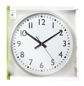 <b>White</b> and silver wall <b>clock</b> XL 38cm easy to read (Nedis CLWA016PC38AL) - Product Image 3