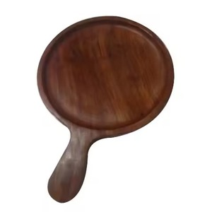 Ensemble de 3 moules à pizza ronds lisses en bois naturel réutilisables et écologiques pour les restaurants et l'usage domestique - Product Image 2