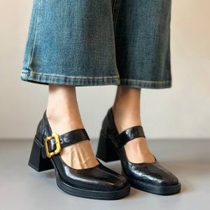 Sandalias de Tacón Alto de Moda para Mujer, de Alta Calidad, de Cuero Genuino, Versátiles, Cómodas e Informales - Product Image 1