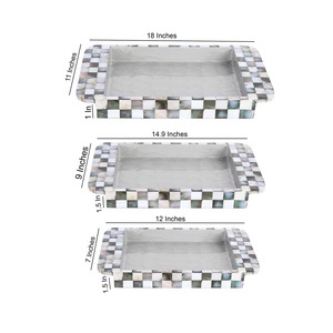 Bandeja con incrustaciones de perlas y huesos hechas a mano Luxe Horizon, lujo personalizado para mesas de comedor, exhibición de cocina, entretenimiento elegante - Product Image 2