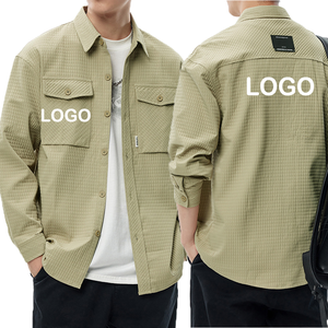 Venta caliente OEM diseño personalizado suave chaqueta de bombardero Unisex cremallera solapa bolsillos manga larga Casual primavera lona suelta impermeable - Product Image 6