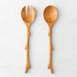Cuchara y Tenedor para Ensalada de Madera de Mango, Accesorios de Cocina en Oferta, Utensilios para Servir Ensaladas, Cucharas de Madera para Ensalada - Product Image 5