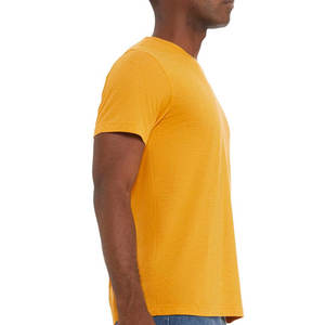 Tri-mélange prochain niveau Slim Fit t-shirts t-shirt rond tricoté solide coton mélangé coupe régulière hommes t-shirts T-Shirt Bella + toile avec Logo - Product Image 5