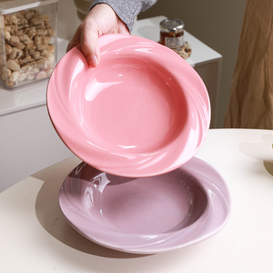 Platos de cerámica modernos creativos en stock para exhibición de ensalada de frutas de postre y uso de decoración de vajilla elegante - Product Image 3