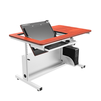 VersaDesk Revolution Bureau debout moderne Blanc/Cerise Hauteur réglable Fonction pliable pour la maison Bureau École Utilisation extérieure