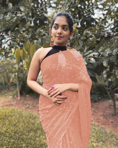 Saree indien ethnique le plus récent Sari de créateur de séquences exclusif à la mode pour les mariages et les événements spéciaux Style indien et pakistanais - Product Image 4
