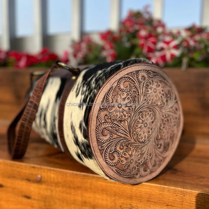 Nouveau Western 100% sac de voyage en cuir véritable pleine fleur multifonctionnel bretelles réglables unisexe sac de voyage peau de vache sac de week-end - Product Image 3