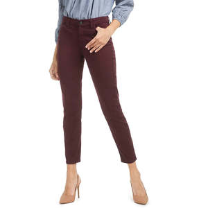 JEN7 by 7 per Tutta la Persona Umana, Jeans Skinny a Vita Alta in Raso per Donna, Beige Scuro, Taglia 10, Denim Lavabile - Product Image 1