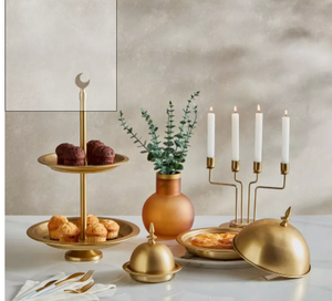 Design arabe haut de gamme créatif sous des bols de chocolat et de dattes émaillés et des bols de noix - Product Image 5