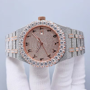 Envío gratuito para hombres y mujeres de calidad superior totalmente VVS claridad moissanita Diamante tachonado antiguo cristal deporte moda cuarzo - Product Image 3