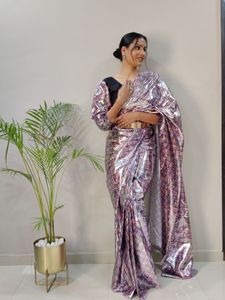 Sari Indio de Boutique, el Más Vendido, Elegante, Estiloso y Sofisticado, de Seda Pura, Exclusivo, Étnico, Digital, para Fiestas, Uso Diario, Moderno - Product Image 4