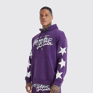 Fabricant OEM de survêtements en coton personnalisés, ensemble de jogging 2 pièces pour hommes (pantalon de survêtement et sweat à capuche) - Product Image 5