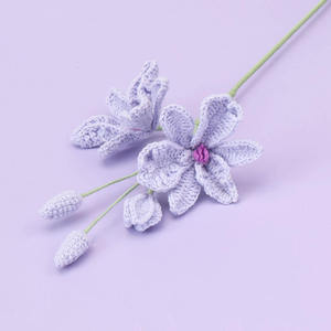 Flores de Orquídea Hechas a Mano con Ganchillo, Ramos Florales Tejidos con Hilo para el Día de San Valentín y Bodas, Orquídeas Artificiales al por Mayor - Product Image 6