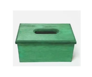 Boîte à mouchoirs en bois vert vintage de qualité supérieure, porte-mouchoirs fait à la main, taille personnalisée, boîte à serviettes en bois fantaisie décorative - Product Image 1