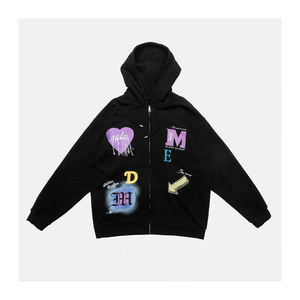 Pulls à capuche pour hommes en gros, personnalisables avec logo, respirants, manches longues, pour l'hiver, en tissu polaire uni 100% teint - Product Image 1