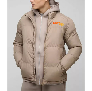 Veste d'hiver unisexe matelassée décontractée à col montant, à capuche, coupe-vent, respirante, 100% polyester, logo personnalisé, chaude et rembourrée - Product Image 5