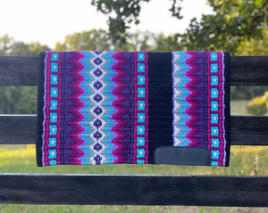 Manta de sillín occidental hecha a mano personalizada Almohadilla de equitación de lana Premium Manta ecuestre duradera Producto caliente del proveedor de la India - Product Image 1