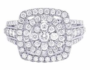 Lujo de alta calidad de compromiso S925 plata esterlina con moissanita redonda anillo de diamante completamente helado para mujer - Product Image 2