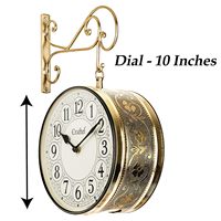 Reloj de Pared Solar de Estilo Antiguo con Diseño de Estación de Tren Náutica, Color Marrón, 10 Pulgadas, para Sala de Estar, Oficina en Casa
