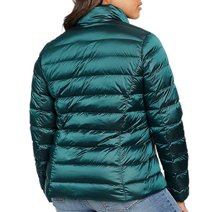 Abrigo cómodo personalizado para mujer, acabado brillante, transpirable, con cremallera frontal completa, punto reforzado, Abrigo acolchado de talla grande para mujer - Product Image 6