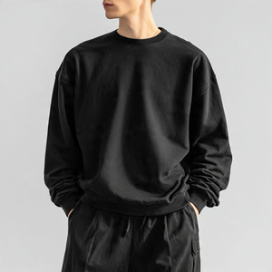 Baggy Winter Sweatshirts Men's Streetwear 500 GSM Fleece Sweat Shirts Men Solid Color Sweatshirt Mens - Product Image 3