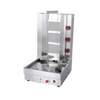 Acier inoxydable 4 brûleurs Moyen-Orient Gaz Poulet Viande Barbecue Rotatif Doner Kebab Grill Shawarma Machine