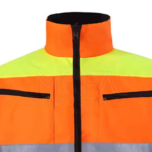 Veste de sécurité robuste haute visibilité Veste de travail réfléchissante avec plusieurs poches pour les travailleurs de la construction et des services publics - Product Image 3
