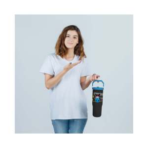Gobelet isotherme en acier inoxydable Kuromi de 30 oz avec poignée et paille rabattable, capacité de 0,85 L, pour les voyages, isolation thermique chaude et froide, matériau PC - Product Image 3