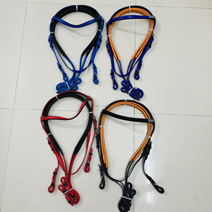Meilleure vente de bride en PVC d'aspect cuir de cheval et de rênes rembourrées en caoutchouc orange Fabrication de matériaux résistants aux UV en Inde - Product Image 5