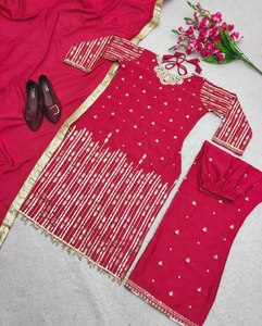 Hermosa ropa de fiesta Top-Pent con Dupatta con trabajo de bordado - Product Image 4