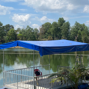 Couverture de bâche en PVC bleu robuste personnalisée de haute qualité tissu tissé imperméable camion voiture bateau tente aux normes d'exportation - Product Image 4