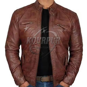 Chaqueta Bomber elegante de cuero Vintage para hombre 100% Pure Outerwear con diseño elegante disponible en todos los tamaños-ODM Supply - Product Image 6