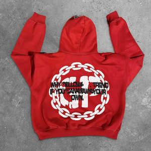 Parches bordados personalizados apliques de gran tamaño 100% algodón polar Unisex sudaderas estilo Y2K Puff estampado sudaderas con capucha - Product Image 3