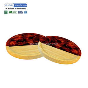 Sous-verres en bois de résine époxy écologique meilleure vente artisanat fait à la main pour la table à manger et la décoration de la cuisine à la maison fournisseur du Vietnam - Product Image 5