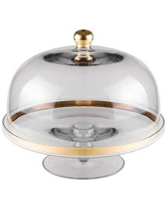 Glass Cake Stand With Dome Providing Stability For Multi Layer Cakes And Decorative Toppings - Product Image 5