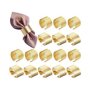 Bagues rondes en métal pour Table de mariage, anneaux de serviettes en alliage, décoratifs en laiton, argent et or, Design artisanal - Product Image 1