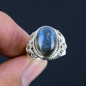 Anillo clásico de estilo bohemio, joyería para mujer, joyería de plata de ley 925, piedra preciosa labradorita, anillo hecho a mano, regalo para el amor - Product Image 2