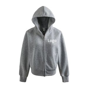 Hombres personalizado Boxy recortada Zip-up sudaderas con capucha de moda Casual 400g algodón francés Terry bordado de gran tamaño de peso pesado - Product Image 3