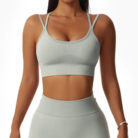Soutien-gorge de sport léger et respirant sans coutures pour femme, rembourré, pour l'entraînement, le fitness et le yoga, personnalisable, en coton, vente en gros