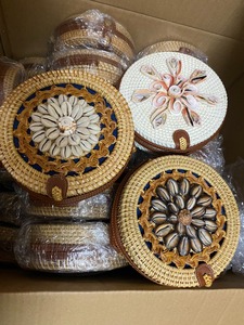 Rattan <b>bag</b> eco friendly woven <b>straw</b> shoulder purse fashion accessory versatile <b>summer</b> use handcrafted in Vietnam - Product Image 3