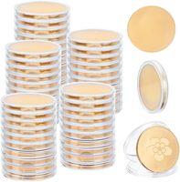 Monedas de latón en blanco de 40 mm x 4 mm para grabado láser, con caja de protección de acrílico, monedas de desafío en blanco con borde roscado para manualidades DIY